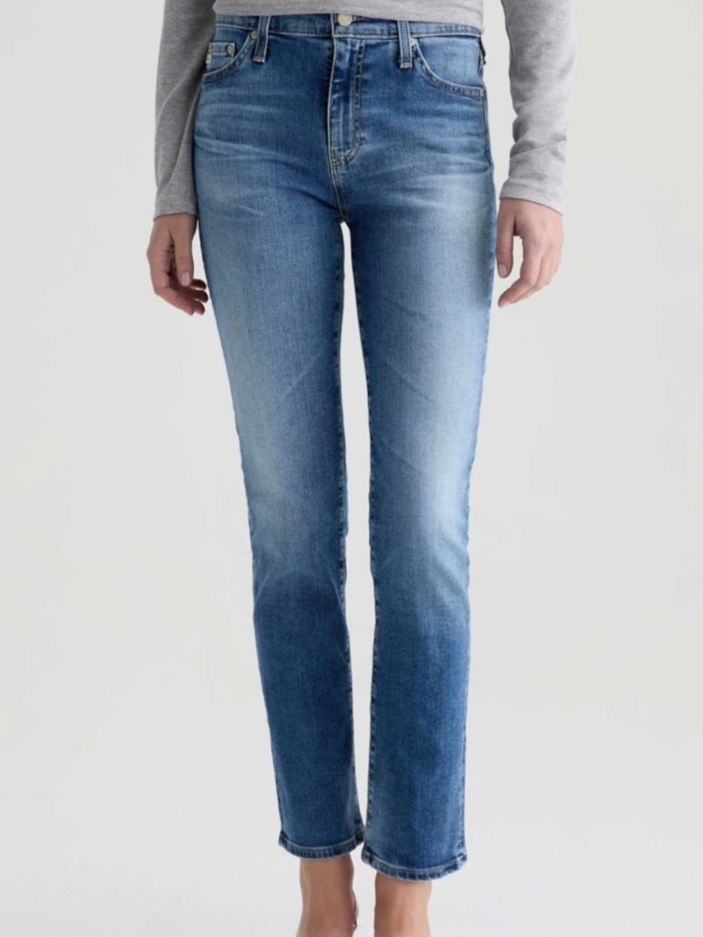 AG Jeans Straight Leg Medium Wash Stretch 27